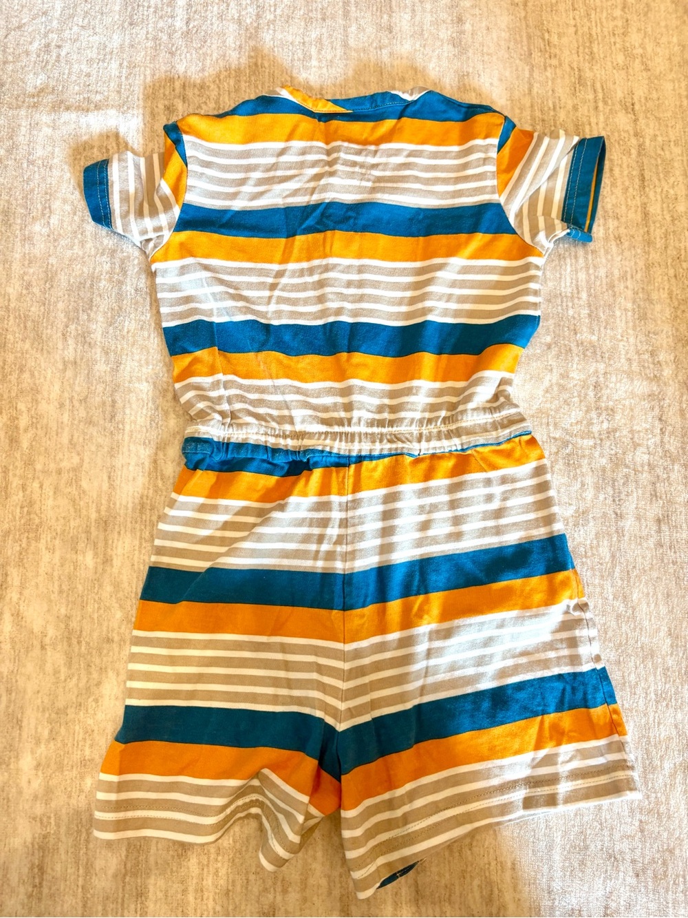 Columbia Kids' Striped Short Romper in Blue & Orange Size 4T - Picture 2 of 7